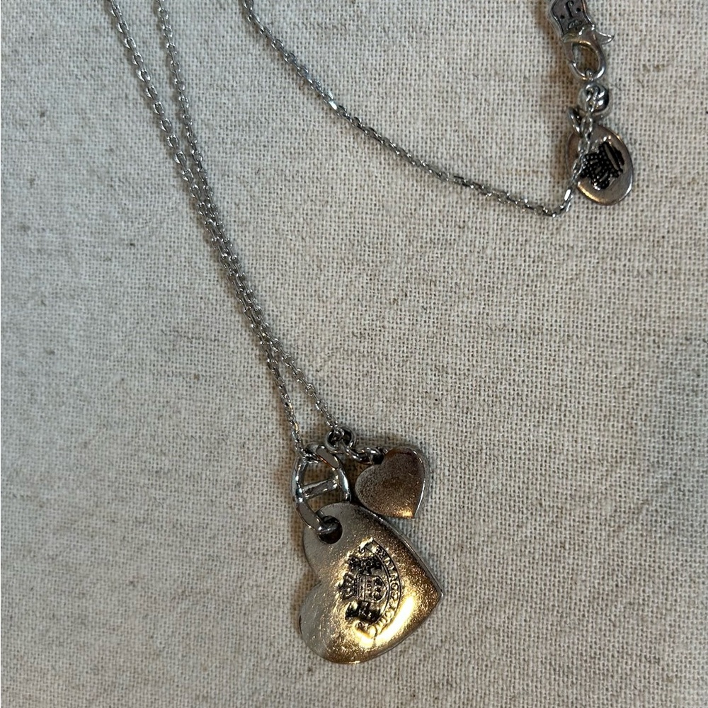 Juicy Couture Silver Heart Charm Layered Necklace